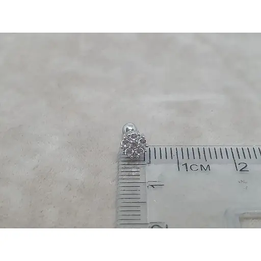 Срібна сережка для пірсингу хеліксу Ірій з фіанітами. 40108ШТ - фото 4