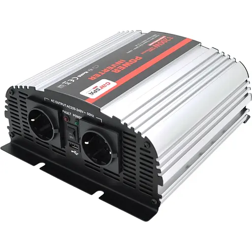 Инвертор напряжения Carspa-1200-242 (1200Вт), 12/220V, approximated, 2Shuko, USB, клеммы, Box Q4