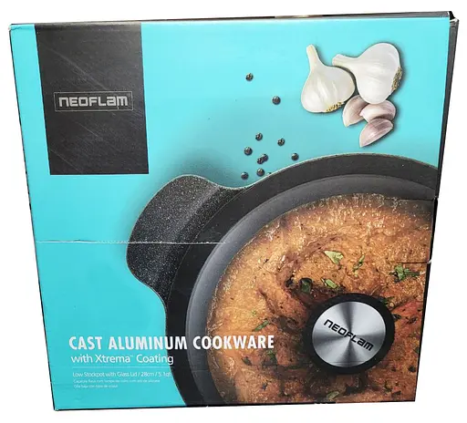 Кастрюля со стеклянной крышкой Neoflam EK-OT-L28I Light Marble с мраморным покрытием 28см - фото 7