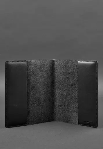 Шкіряна обкладинка для блокнота 6.0 (софт-бук) чорна Краст - фото 3