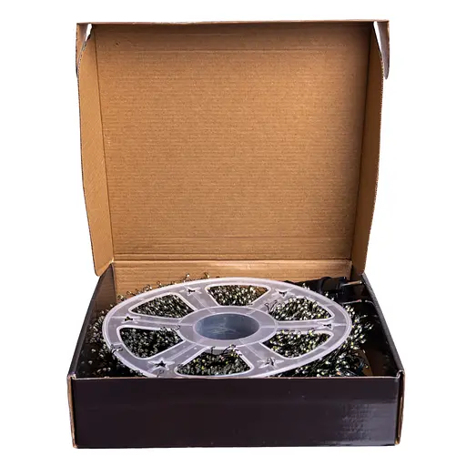 Новорічна гірлянда кімнатна роса 50 м 1500 LED Хвойна лапа зелений провід Мультиколор Garlando D1500L50MGML - фото 6