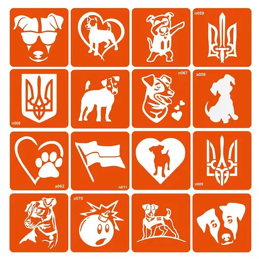Набір трафаретів для біо-тату Пес Патрон pes-patron-16