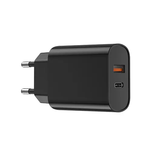 Мережевий зарядний пристрій Wiwu Wi-U002 Type C PD+QC Charger EU Plug Чорний - фото 2