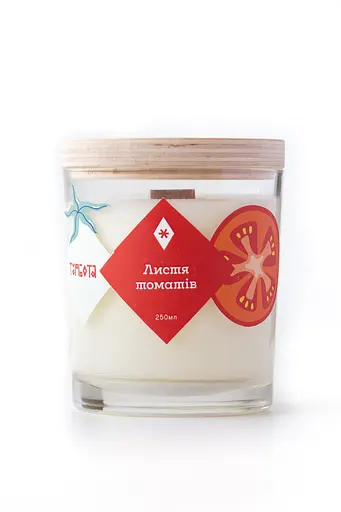 Свічка Листя томатів Мініатюри 130 мл Соєвий віск - фото 1