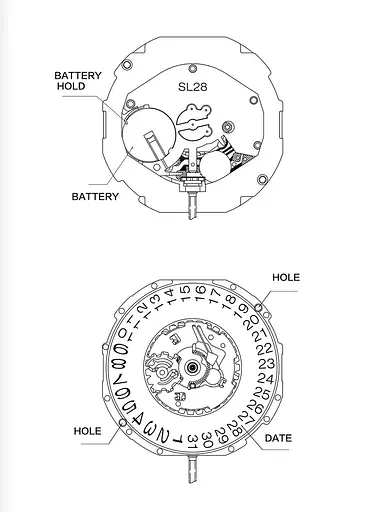 Механізм для наручного годинника Sunon SL28D-6 (IBWSL28D-6) - фото 10
