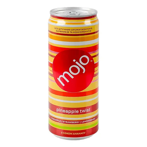 Напій безалкогольний Mojo Pineapple twist сильногазований соковмісний з соком ананасу 0.33 л