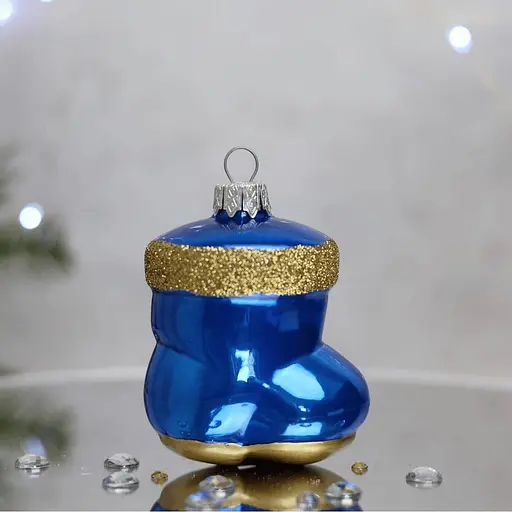 Ялинкова прикраса Санта Шоп Новорічний чобіток скло (4820001154986) - фото 4