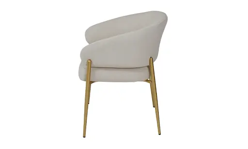 Стілець Мальта тканина айворі метал золоті ніжки - фото 2