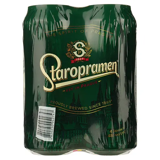 Уценка. Пиво Staropramen, светлое, 4,2%, ж/б, 1,92 л (4 шт. по 0,48 л)