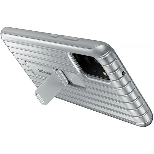 Чехол оригинальный Samsung для Galaxy S20 Plus Official Protective Rugged Standing Cover EF-RG985CSEGRU Silver - фото 9