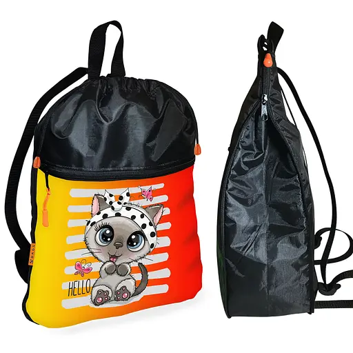 Школьный рюкзак детский с котенком + Сумка для обуви спортивной формы рюкзак-мешок для мальчика (01706) - фото 2