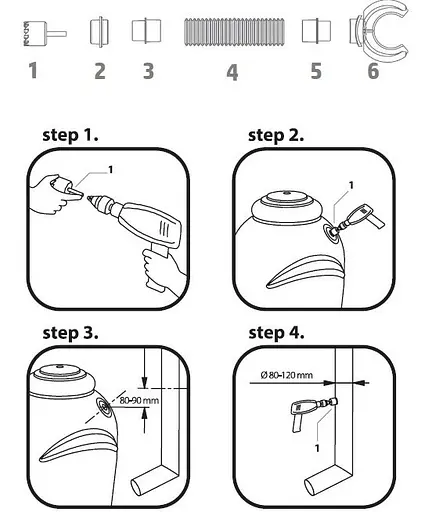 Комплект підключення для ємності для збору дощової води Prosperplast Icanset 6 - фото 4