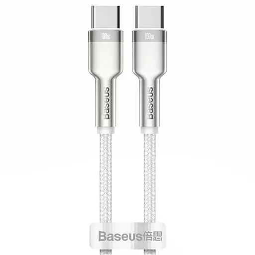 Дата кабель Baseus Cafule Series Metal Type-C to Type-C 100W (2m) (CATJK-D) Білий