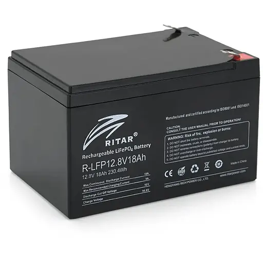 Акумуляторна батарея Ritar LiFePO4 12,8V 18Ah 230.4WH ( 150 x 98 x 95 (100) ) Q6
