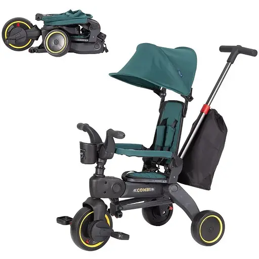Велосипед трехколесный Tilly COMBI T-392 GREEN /1/ - фото 1