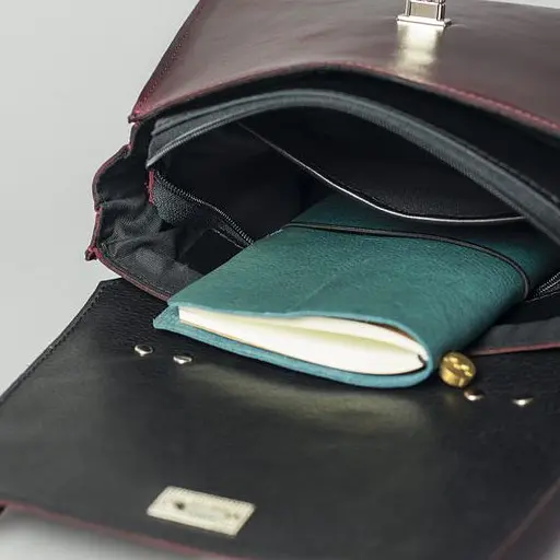 Жіноча шкіряна сумка Classic бордова - фото 5