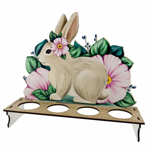 Великодня підставка бежево-рожева на 4 яйця - фото 1