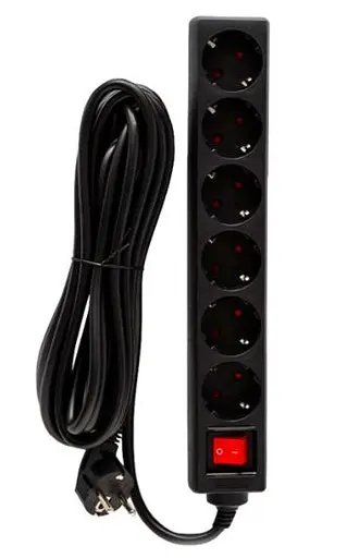 Мережевий фільтр Logan SFB6-3 Black - фото 1