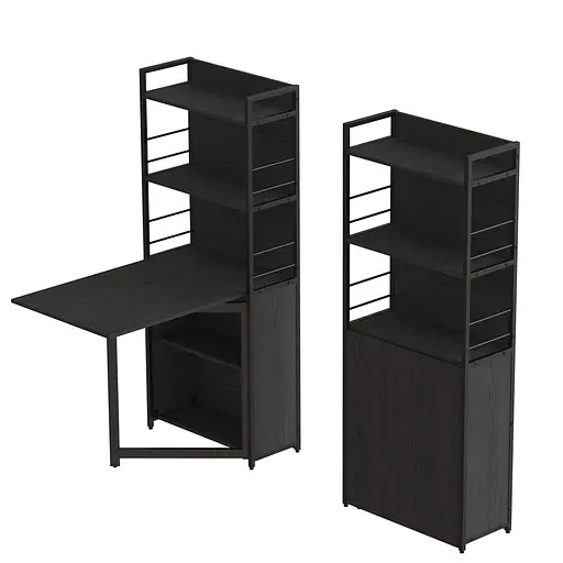 Стіл книжка з етажеркою Практик 2 Ferrum-decor 1555x640x990 Чорний метал ДСП Сосна Кембра 16 мм (FRD-104627)