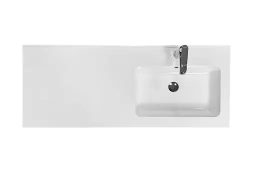 Набір для ванної кімнати Adamant раковина умивальник FLATE 120R штучний камінь прямокутна з сифоном Click-Clack + змішувач - фото 4