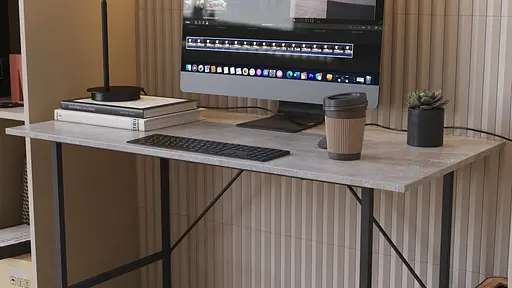 Стол письменный LINE Тайм Ferrum-decor 750x1000x600 Черный металл ДСП Бетон 16 мм (FRD-104877) - фото 4