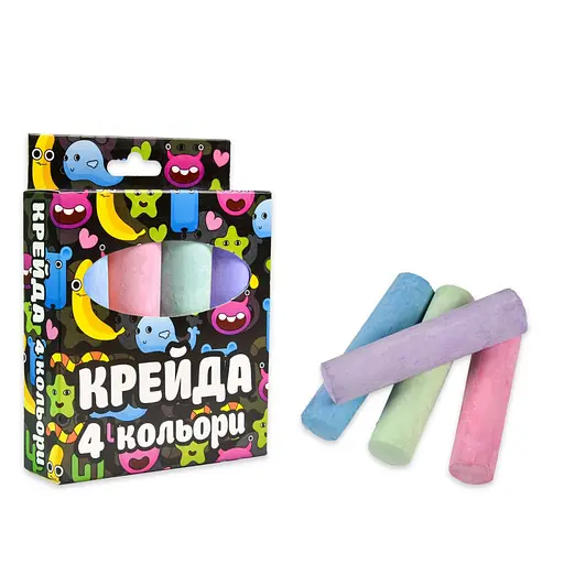 Мел для рисования на асфальте Strateg 50115ST 4 штуки, разноцветная - фото 3