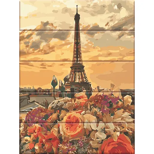 Картина за номерами на дереві Ейфелева башня ArtStory 30х40 см кольорова 000169579