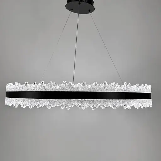 Волшебная подвесная люстра в черном корпусе с кольцом Ø 80 см Ст. MJ304-800 BK | Line F - фото 6