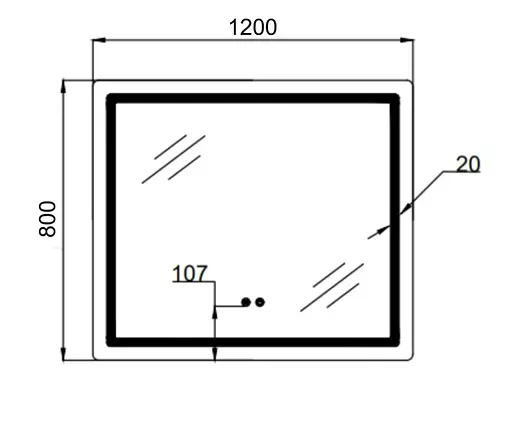 Дзеркало Qtap Mideya (MI2) прямокутне з LED-підсвічуванням Touch QT2078F12080 - фото 4