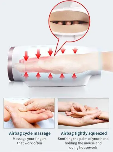 Масажер для рук з підігрівом Jinkairui Пресотерапія Стиснення повітря - фото 7