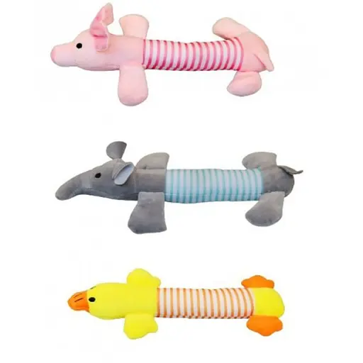 Игрушка для собак Tatrapet Expert плюшевые животные: утка, поросенок и слоник 25 см 