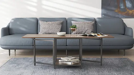 Стіл журнальний трансформер Куб Комбо Ferrum-decor 540x532x500 Чорний метал ДСП Дуб Сонома Трюфель 16 мм (FRD-105154) - фото 3