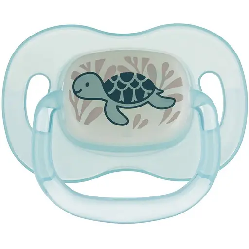 Пустышка силиконовая круглая Canpol babies Love&Sea 0-6 месяцев голубая (34/900_blu) - фото 1