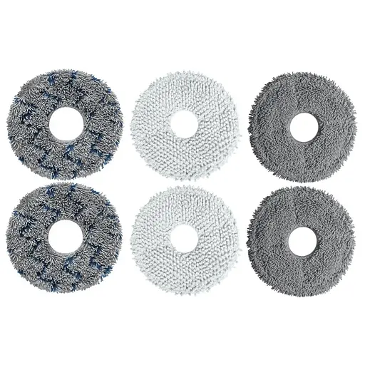 Набір мікрофібрових ганчірок для робот-пилососа Xiaomi Dreame Bot L20 Ultra White ( RLX41CE ) / L30 Ultra / 6 шт. - фото 1