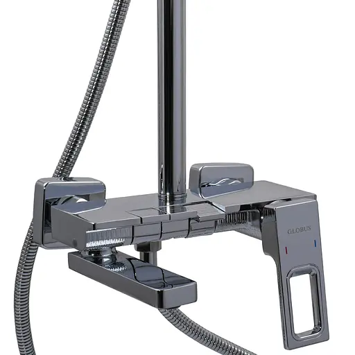 Душова система Globus Lux PIANO GLPN-0099 з верхньою та ручною лійкою для ванної кімнати стильний комплект для душу - фото 5