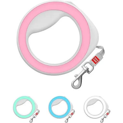 Повідець-рулетка для собак Waudog R-leash, кругла, XS-M, до 40 кг, 2,9 м, світловідбиваюча стрічка рожевий - фото 5
