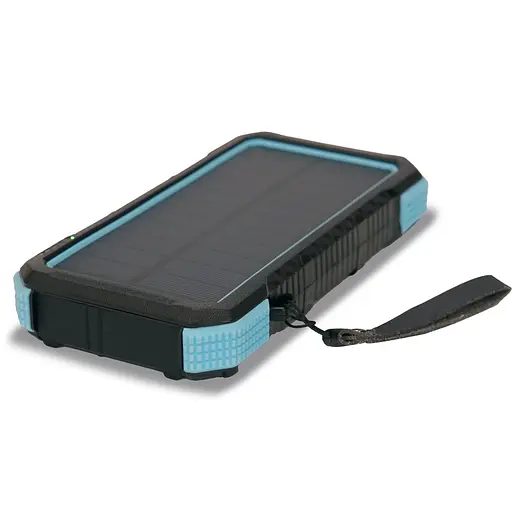 Повербанк з сонячною панеллю 20000mAh Power Bank Kraft TPB-1820SLP Blue бездротова зарядка 18W QC2.0 LED-ліхтар (43-00043) - фото 4