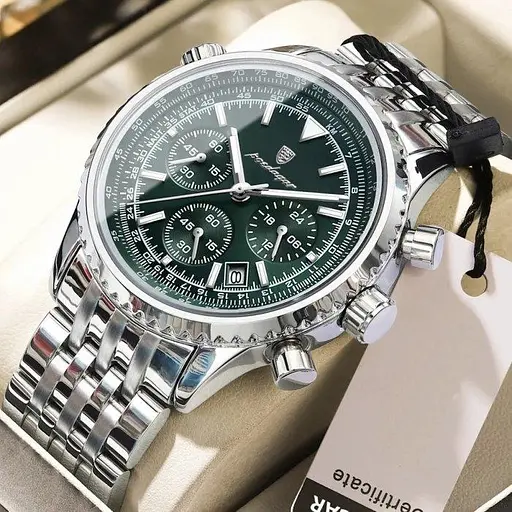 Чоловічий наручний годинник Poedagar Avalon (Сріблясті) - фото 2