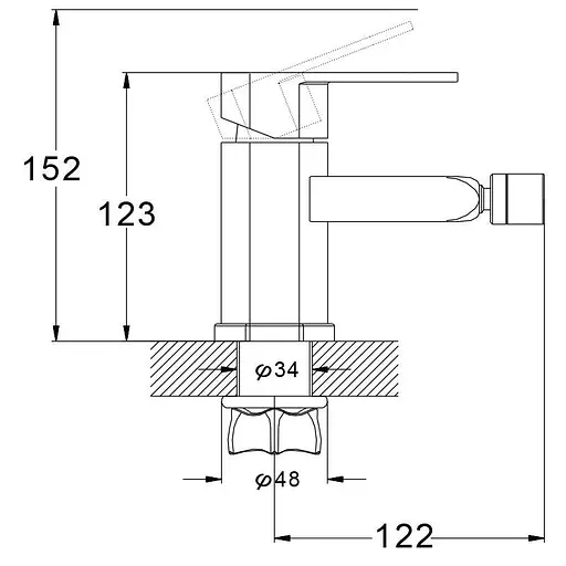 Змішувач для біде Troya LAB2-A136 одноважільний 30412 - фото 3