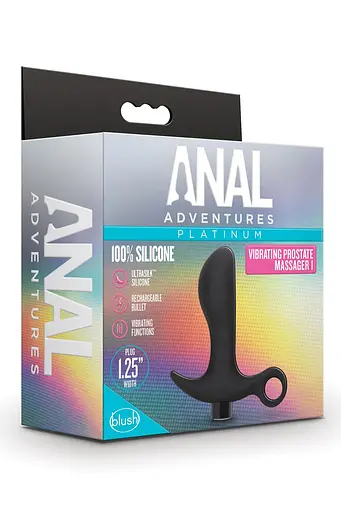 Стимулятор простати Anal Adventures Platinum Vibrating 1, 10.7 см чорний - фото 4