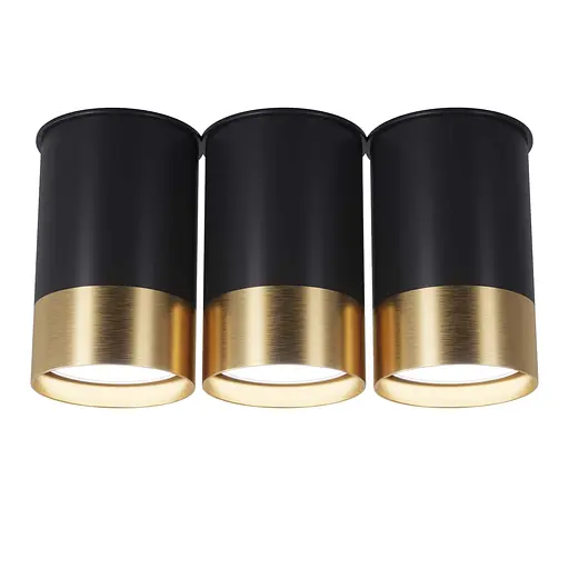 Точковий спот BP Black/White Gold трійний, PikArt арт. 25606 Золотий/чорний 1 - фото 1