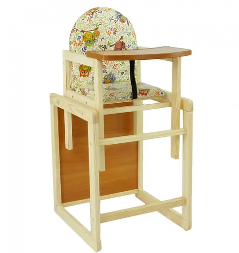 Стульчик для кормления с маленькой спинкой Сова, ТМ Мася, 45x43x96 см