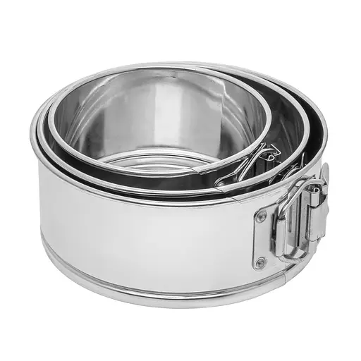 Набір з 3 роз'ємних форм зі знімним дном для випікання складання бенто-тортів Ø 12/14.5/16 см H 6.5 см, Master Class Сірий 86360 - фото 8