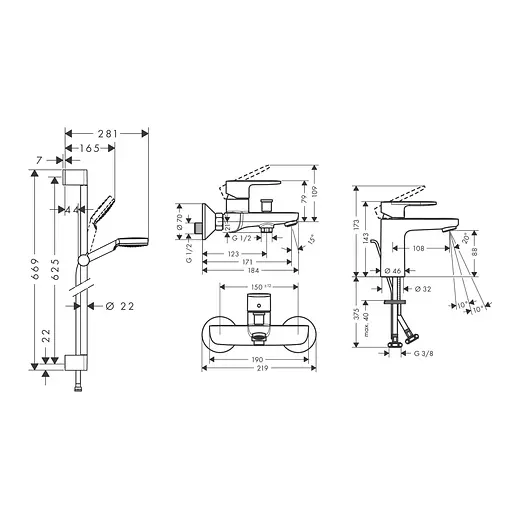 Набір змішувачів для ванни Hansgrohe Vernis Blend 71551111 Хром - фото 2