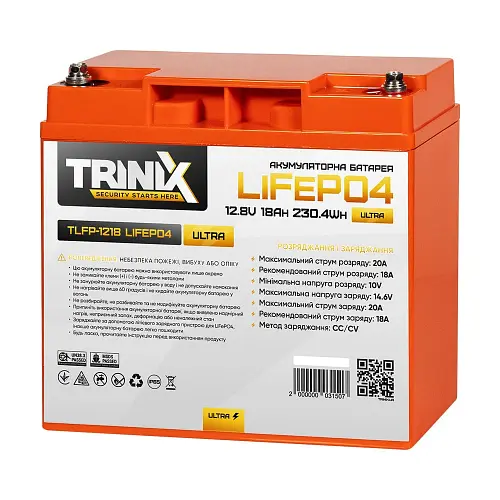 Аккумулятор Trinix TLFP-1218 Ultra LiFePO4 12.8В 18А*год (4S)