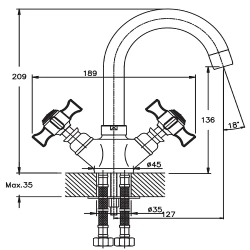 Змішувач для умивальника Haiba ZEON 274 HB0435 - фото 2