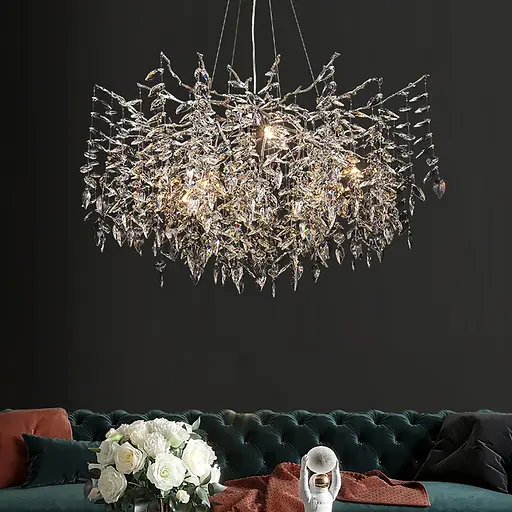 Изысканная серебряная люстра DIAMINA с хрустальными камнями Ст. 33007 CH | Line F - фото 1