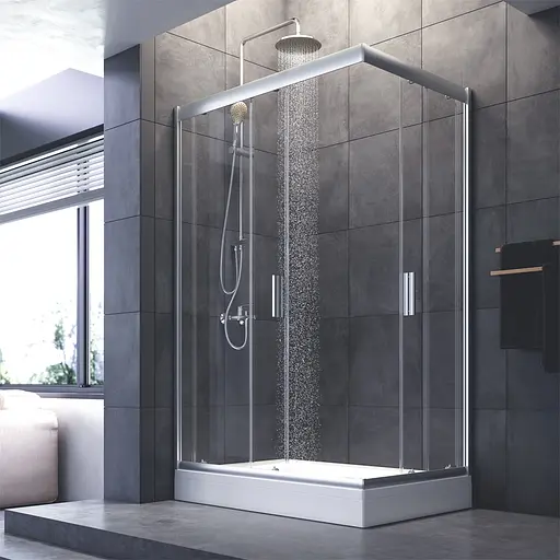 Душевая кабина Am.Pm Gem Twin Slide 120x80 см прозрачное стекло хром W90UG-404 -120280-MT, Универсальная, прозрачная, хром - фото 3