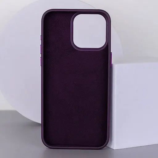 Шкіряний чохол Epik Bonbon Leather Metal Style with MagSafe для Apple iPhone 14, 6.1 Фіолетовий/Dark Purple - фото 2