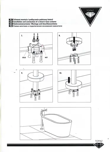 Змішувач для ванни Topaz Barts TB 07113-H36 Хром - фото 5